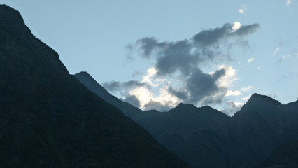 A close up of mountain with sky view
