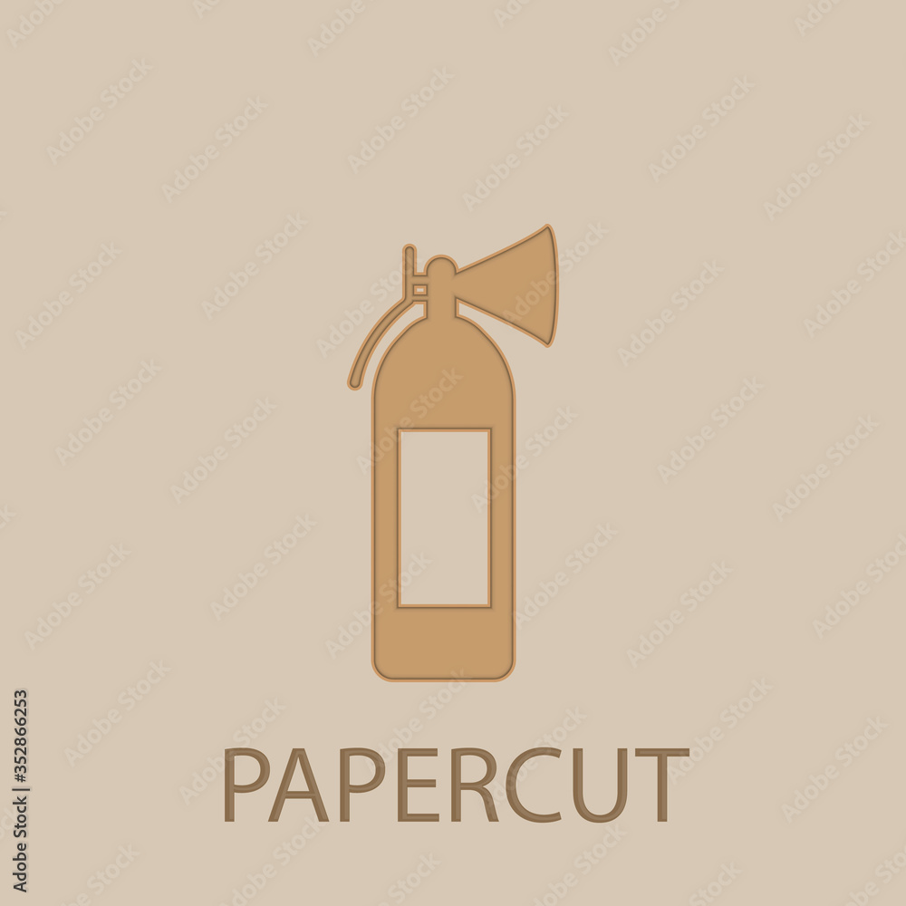 Aufkleber fire extinguisher papercut icon. simple glyph, flat vector of web icons for ui and ux, website or mo