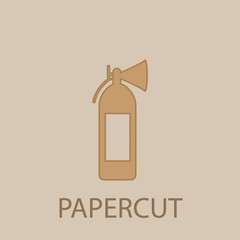 Fire extinguisher papercut icon. Simple glyph, flat vector of web icons for ui and ux, website or mobile application