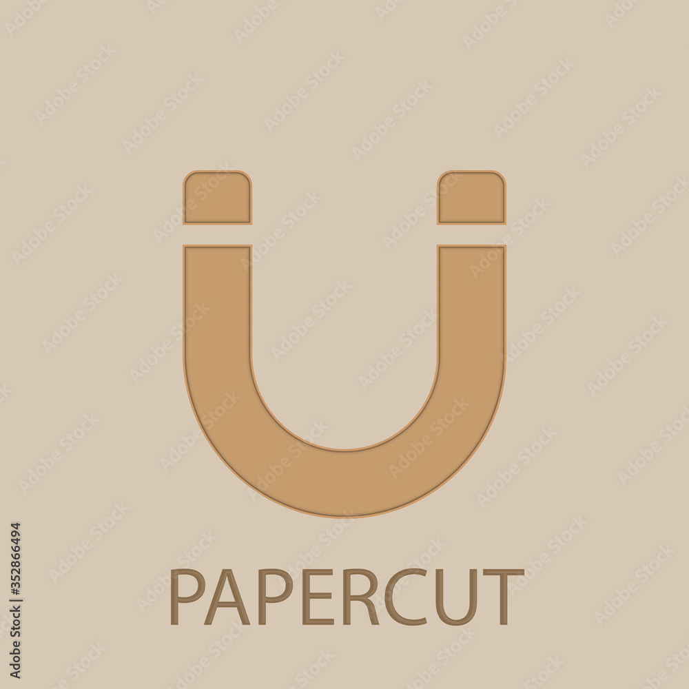 Poster magnet papercut icon. simple glyph, flat vector of web icons for ui and ux, website or mobile applic
