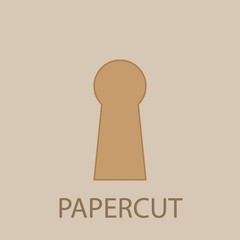 Keyhole papercut icon. Simple glyph, flat vector of web icons for ui and ux, website or mobile application