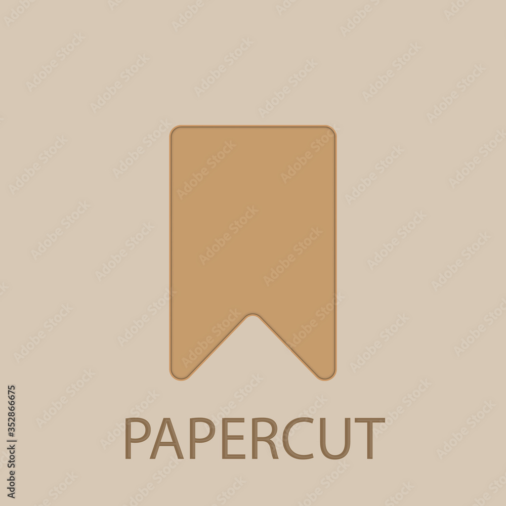Poster tab papercut icon. simple glyph, flat vector of web icons for ui and ux, website or mobile applicati