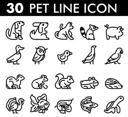 Pet Icon Pack | bold line icons set, animal icons, simple icons, domestic animal icons