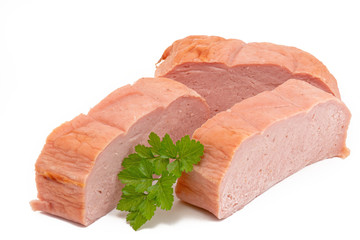 Frisch gebackener bayerischer Leberkäse aus dem Ofen