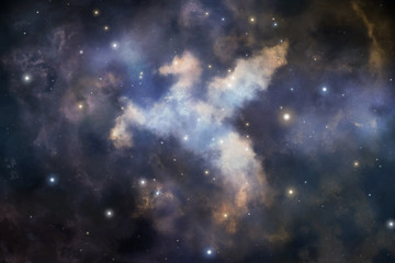 Fototapeta na wymiar Pegasus-shaped cosmic nebula