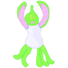 alien. interesting fantastic character. alien creature with tentacles