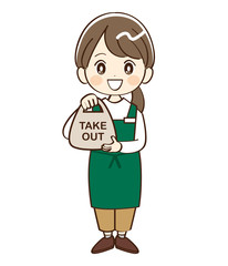 女性、店員、テイクアウト、まとめ