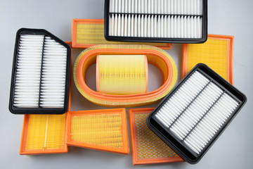 Car air filter set in different sizes.