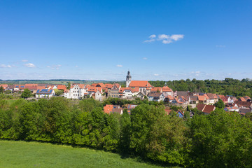Fototapeta na wymiar Aerial drone view, city view of Gochsheim