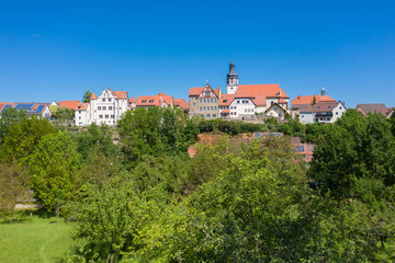 Fototapeta na wymiar Aerial drone view, city view of Gochsheim