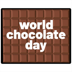 World Chocolate Day with words and chocolate.vector illustration