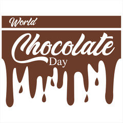 World Chocolate Day with words and chocolate.vector illustration