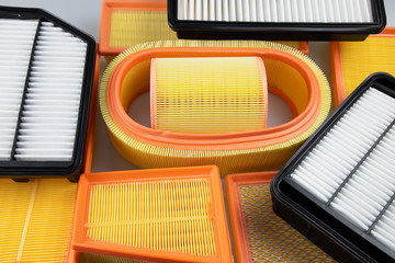 Car air filter set in different sizes.