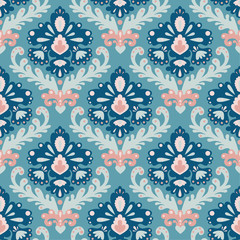 HERITAGE LUXURY Ornament Flowers wallpaper paper napkin blue pink seamless pattern fabriv wallpaper design