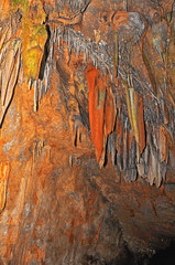 Stalactites on the ceiling of the cave.	

