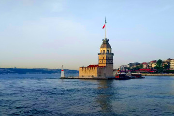 view of the historical Maiden's tower of Istanbul
