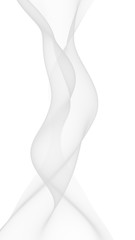 White abstract background. Fluttering white scarf. Waving on wind white fabric. 3D illustration