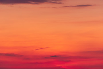 flaming sky at sunset summer day