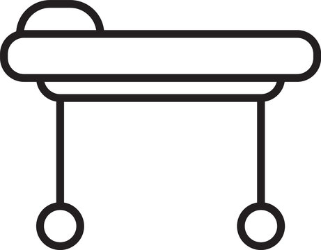 recommend clip art: Black line Stretcher icon isolated on white background. Patient hospital medical stretcher. Vector Illustration