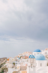 Blue dome in Santorini