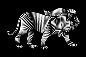 lion  vector line art for t-shirt or logo designs
