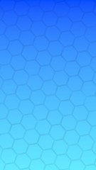 Translucent honeycomb on a gradient blue sky background. Perspective view on polygon look like honeycomb. Isometric geometry. 3D illustration