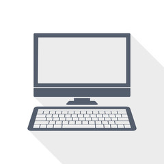 Computer, desktop flat design vector icon