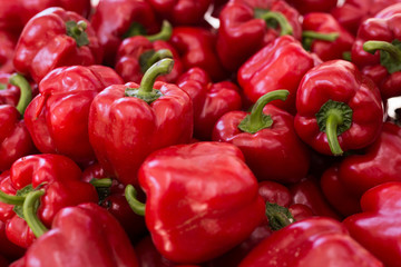 red pepper on market counter