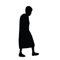 an old woman body silhouette vector