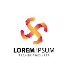 Abstract Letter X Spin Logo Design Template Premium Vector