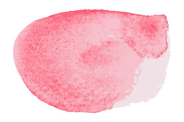 Red color watercolor handdrawing texture as brush or banner on white background (Vector)