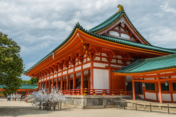 The Otenmon or Main Gate to Heian Shrine, Kyoto Japan