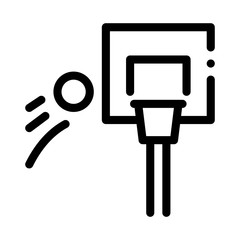 basketball hoop and flying ball icon vector. basketball hoop and flying ball sign. isolated contour symbol illustration