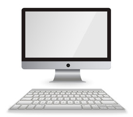 Design of modern computer iMac company Apple. With a blank screen. EPS 10