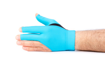 billiard gloves male hand worn