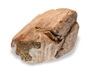 .Orthoclase mineral on white background