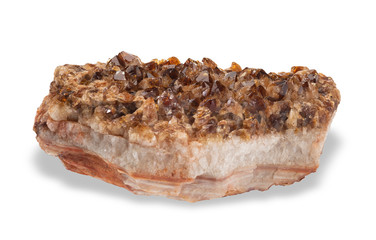 .Citrine quartz on white background
