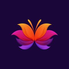 colorful butterfly gradient artwork logo template