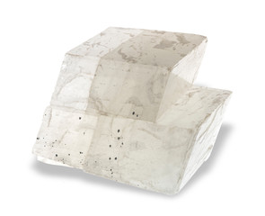 .Calcite mineral on white background
