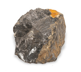 .Galena mineral on white background