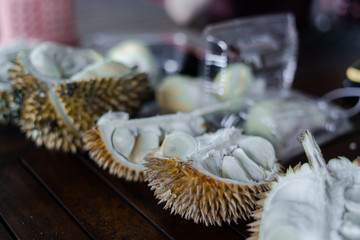 durian lies on the table