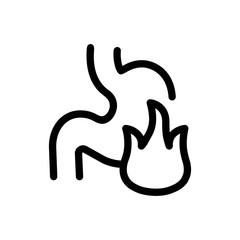 Stomach Burn Line Icon
