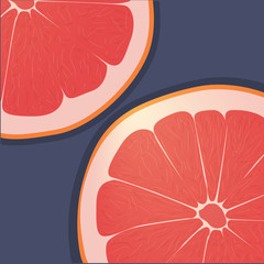 Fresh grapefruit. Minimalistic fruit colorful background