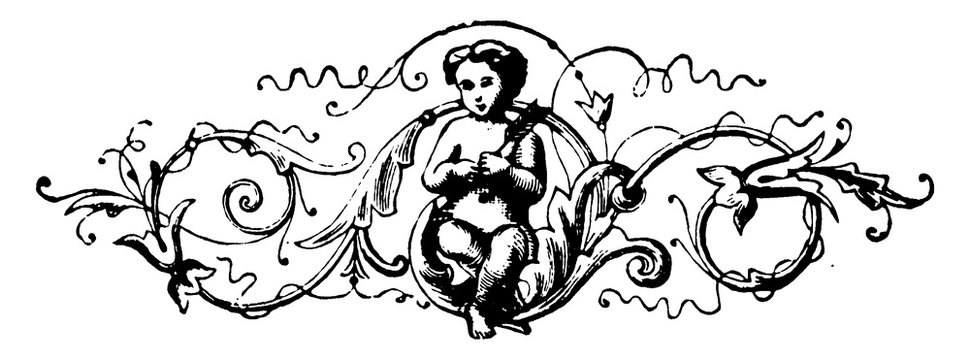 Cherub, Vintage Illustration.