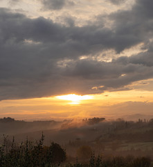 sunset over the mountains