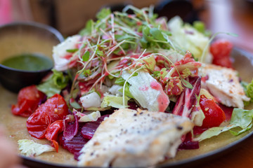 Salad with beetroot and fish