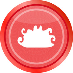 cloud button, web icon isolated on white