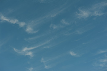 blue sky with cirrus clouds