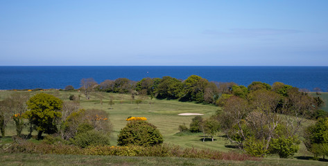 view of the sea from the hill
