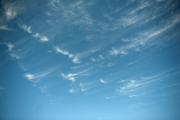 blue sky with cirrus clouds